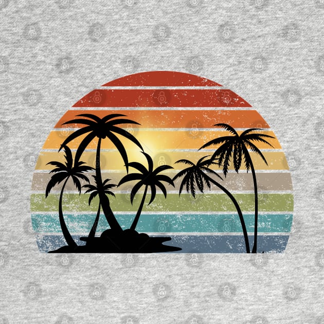 Palm Tree Retro Vintage Sunset by ElevateElegance